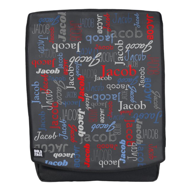 Benutzerdefinierter Textname typografischer Name J Rucksack (Vorderseite)