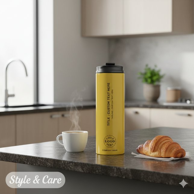 Benutzerdefinierter Thermobecher mit Logo & Text Thermosbecher (Custom Brand Thermal Tumbler Add Your Logo & Text)