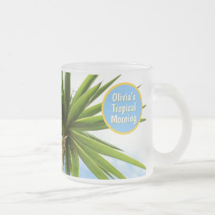 Benutzerdefinierter Tropischer Morgen Yucca Urlaub Mattglastasse