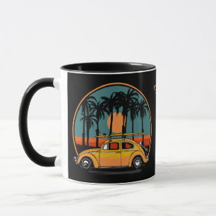 Benutzerdefinierter tropischer Surfer-Sonnenunterg Tasse