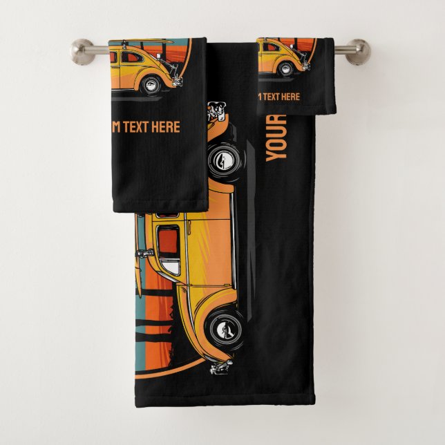 Benutzerdefinierter tropischer Text Badhandtuch Set (Insitu)