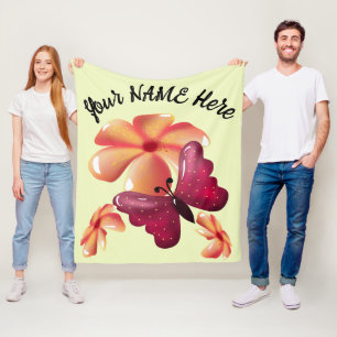 Benutzerdefinierter und personalisierter floraler  fleecedecke