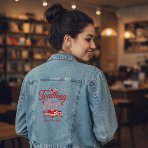 Benutzerdefinierter Unterricht mit Liebe Valentins Jeansjacke