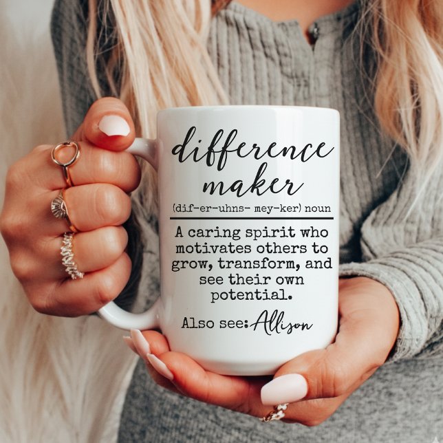 Benutzerdefinierter "Unterschieds-Marker"-Danke-Be Kaffeetasse (best teacher mug, employee appreciation gift, volunteer thank you gift, meaningful thank you gift,)