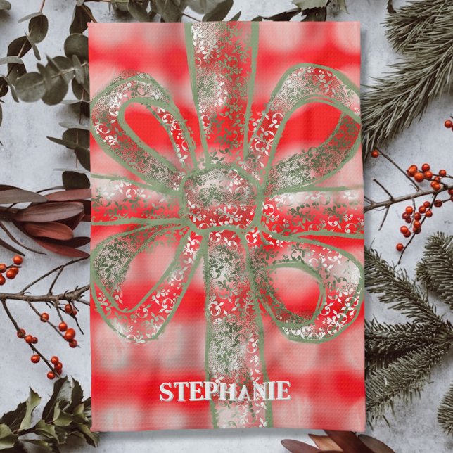 Benutzerdefinierter Urlaubsname karierter, weißer, Geschirrtuch (Von Creator hochgeladen)