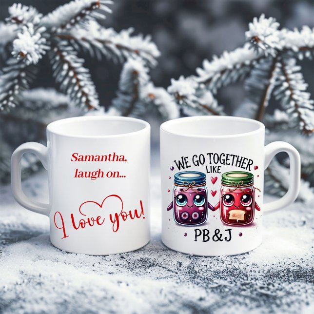 Benutzerdefinierter Valentinstag-Becher Lustiges E Kaffeetasse (Custom Name Valentine Mug Funny Food for Him)
