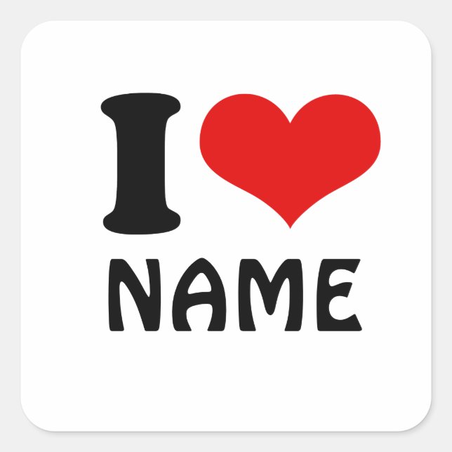Benutzerdefinierter Valentinstag I Liebe Herz Quadratischer Aufkleber (Vorderseite)