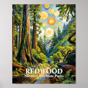 Benutzerdefinierter Van Gogh Redwood National Park Poster