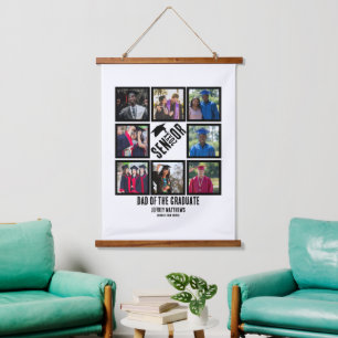 Benutzerdefinierter Vater des Senior-Absolventen 8 Wandteppich Mit Holzrahmen
