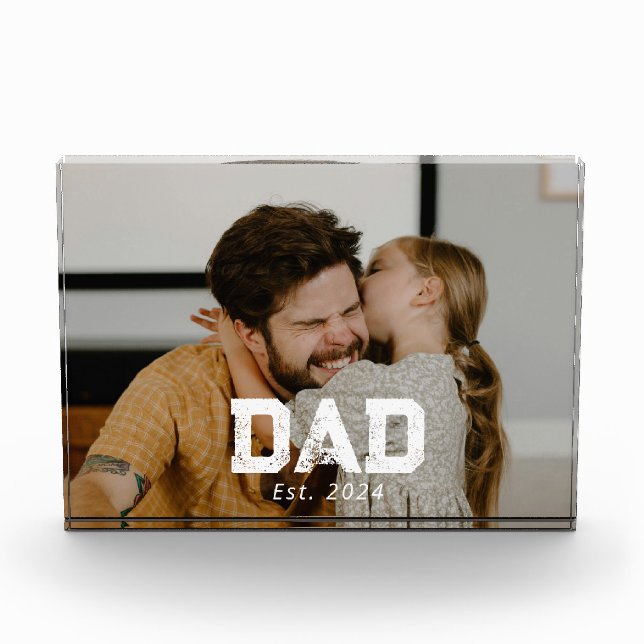 Benutzerdefinierter Vater Established Modern Bold  Fotoblock (Vorderseite)