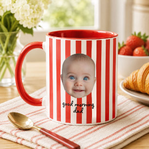 Benutzerdefinierter Vater-Fotodruck mit roter Stre Tasse