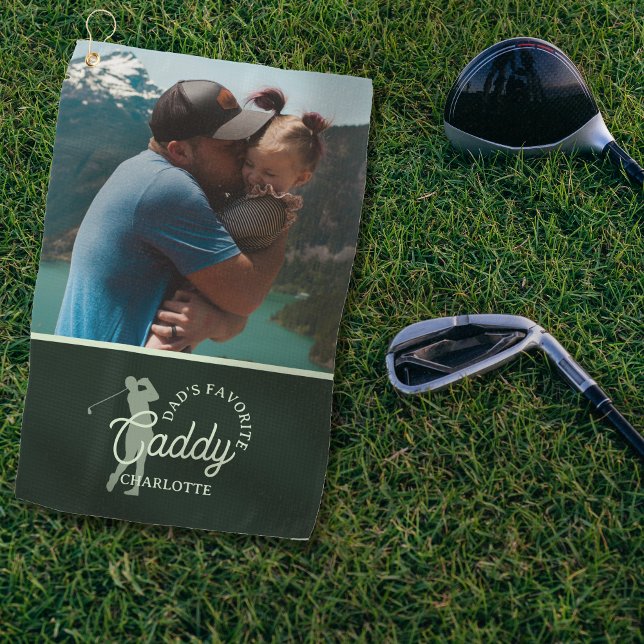 Benutzerdefinierter Vater-Lieblingsplatz Caddy Golfhandtuch (Help remind dad who his favorite caddy is - on and off the course! )