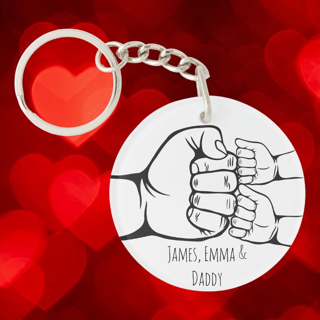 Benutzerdefinierter Vater und Kinder Faustschlag Schlüsselanhänger (Von Creator hochgeladen)