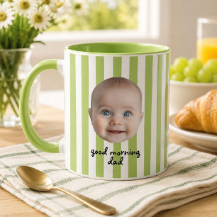 Benutzerdefinierter Vater Vatertag Baby-Foto-Gesic Tasse