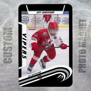Benutzerdefinierter Velocity Silber Eishockey-Foto Magnet