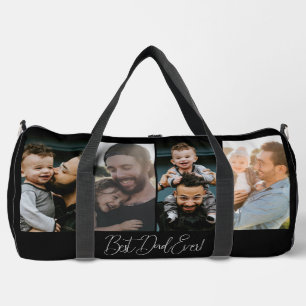 Benutzerdefinierter Vier-FotoCollage Bester Vater Duffle Bag