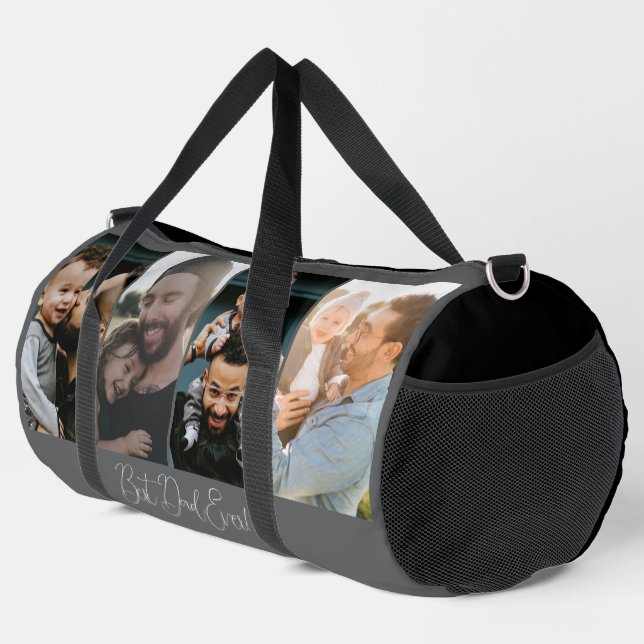Benutzerdefinierter Vier-FotoCollage Bester Vater  Duffle Bag (Rechte Ecke)