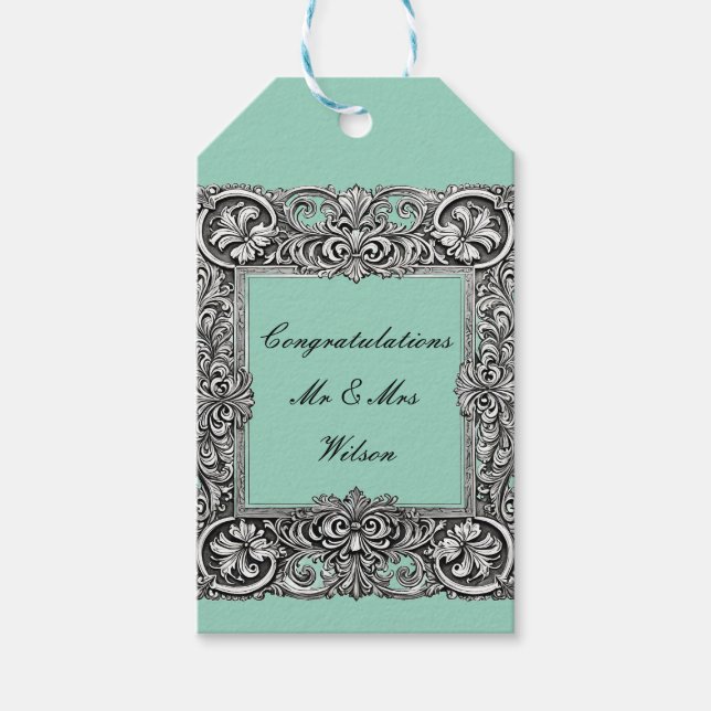 Benutzerdefinierter Viktorianischer Scrollrahmen - Geschenkanhänger (Vorderseite)