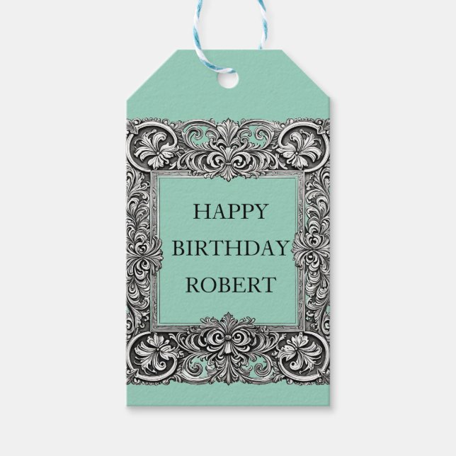 Benutzerdefinierter Viktorianischer Scrollrahmen - Geschenkanhänger (Vorderseite)