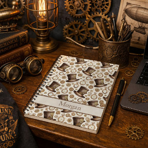 Benutzerdefinierter viktorianischer Steampunk-Hut Notizbuch