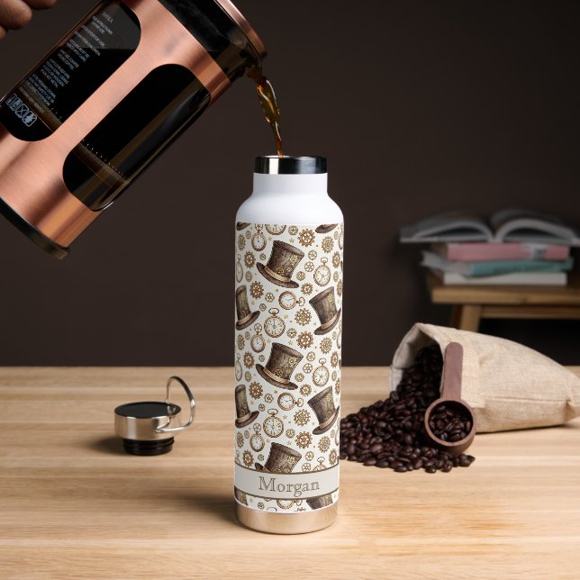Benutzerdefinierter viktorianischer Steampunk-Hut  Trinkflasche (Kaffee (gedreht))