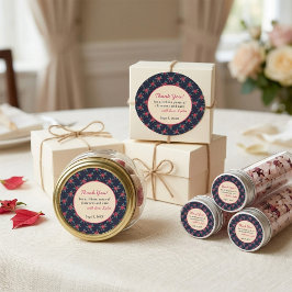 Benutzerdefinierter Vintage-Blumen-Dankeschön-Aufk Runder Aufkleber