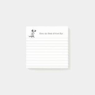 Benutzerdefinierter Vintage-Cool-Topfhut-Katze-lin Post-it Klebezettel