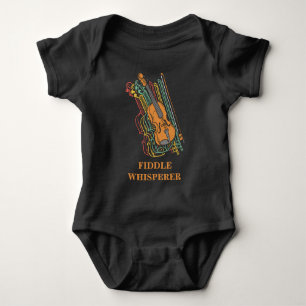 Benutzerdefinierter Vintage-Geige Fiedler Flüstere Baby Strampler