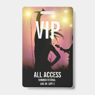 Benutzerdefinierter VIP-All-Access-Konzertevent-Pa Ausweis