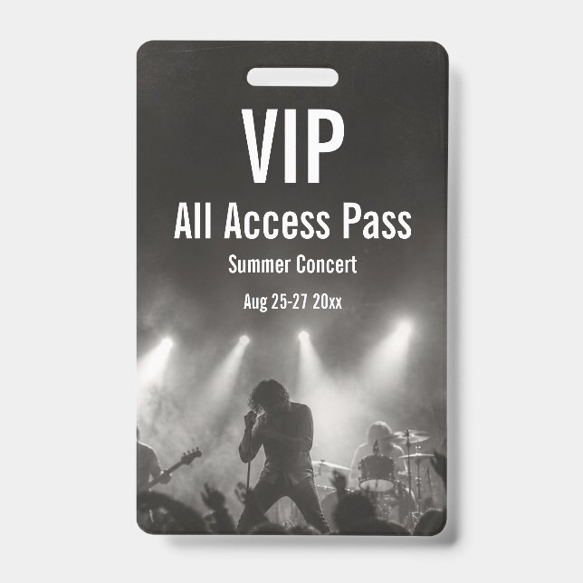 Benutzerdefinierter VIP-All-Access-Pass-Konzertaus Ausweis (Rückseite)