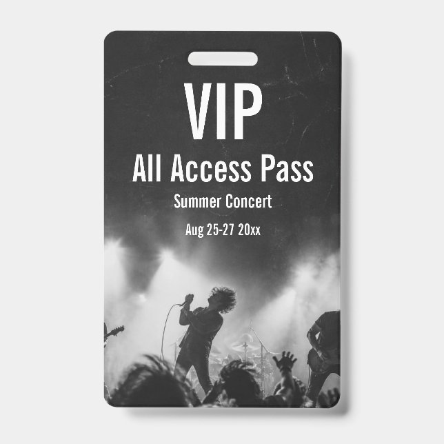 Benutzerdefinierter VIP-All-Access-Pass-Konzertaus Ausweis (Rückseite)