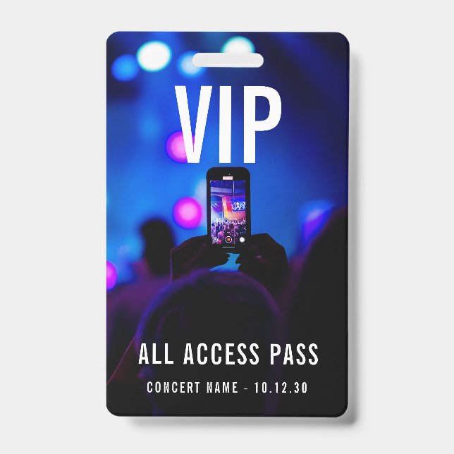 Benutzerdefinierter VIP-All-Access-Pass-Konzertpar Ausweis (Vorderseite)