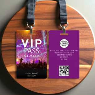 Benutzerdefinierter VIP-QR-Code Event Lila Konfett Ausweis