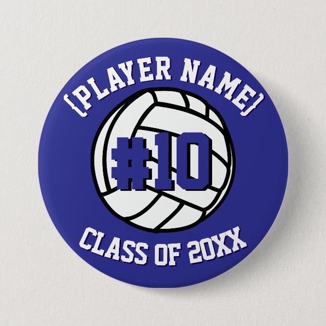 Benutzerdefinierter Volleyball-Spieler und -Klasse Button (Vorderseite)