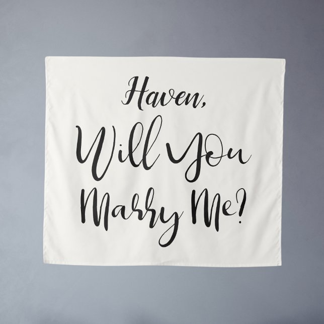 Benutzerdefinierter Vorschlag Signieren Light Crea Wandteppich (Custom Proposal Sign Light Cream Will You Marry Me Tapestry
)