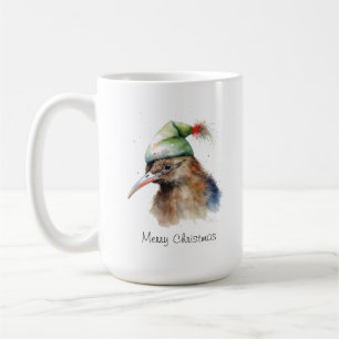 Benutzerdefinierter Wasserfarben-Weihnachts-Kiwi-V Kaffeetasse