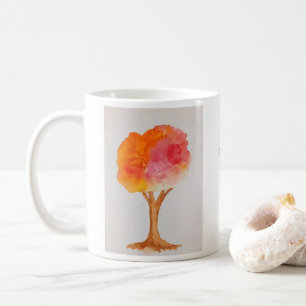 Benutzerdefinierter Wasserfarbenbaum Herbsternte H Kaffeetasse