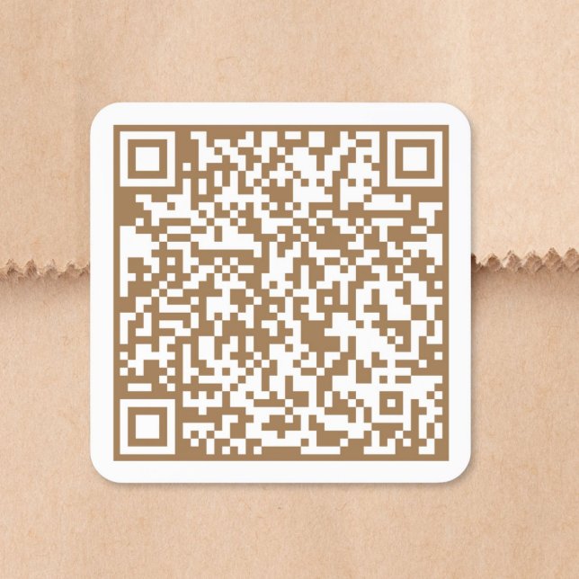 Benutzerdefinierter Website-QR-Code Gold Quadratischer Aufkleber (Custom Website QR Code Gold Square Sticker)