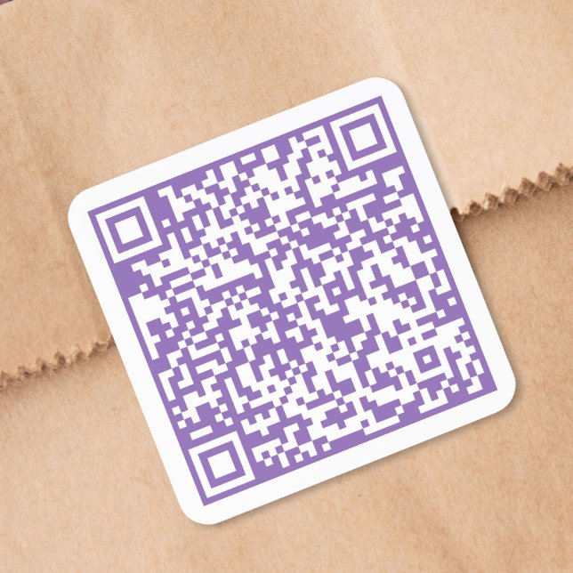 Benutzerdefinierter Website-QR-Code Lila Quadratischer Aufkleber (Custom Website QR Code Purple Square Sticker)