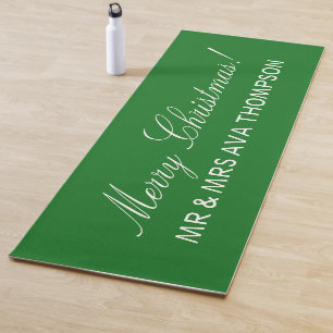 Benutzerdefinierter Weihnachts-Kiefer-Grün-Schnee- Yogamatte