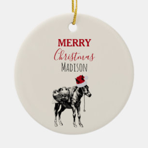 Benutzerdefinierter Weihnachts lustiger vintage Es Keramik Ornament