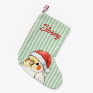 Benutzerdefinierter Weihnachts-Nymphensittich mit Kleiner Weihnachtsstrumpf