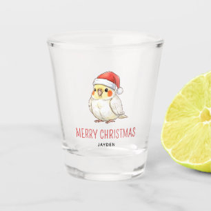 Benutzerdefinierter Weihnachts-Nymphensittich mit Schnapsglas