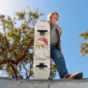 Benutzerdefinierter Weihnachts-Nymphensittich mit Skateboard