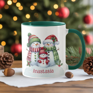 Benutzerdefinierter Weihnachts-Schneemann-Kaffeebe Tasse