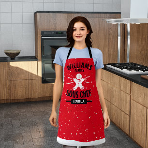 Benutzerdefinierter Weihnachts-Sous-Chef, passende Schürze