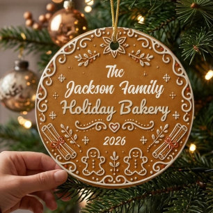 Benutzerdefinierter Weihnachtsbäckerei-Schmuck für Keramik Ornament