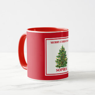 Benutzerdefinierter Weihnachtsbaum Festlich Vintag Tasse