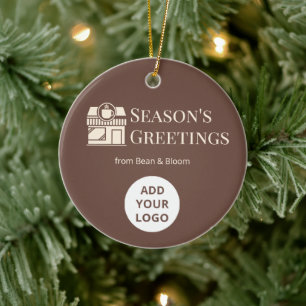 Benutzerdefinierter Weihnachtslogo-Schmuck für Caf Keramik Ornament