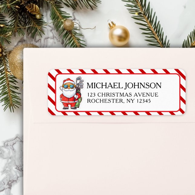 Benutzerdefinierter Weihnachtsmann Golf Weihnachte (Custom Santa Golf Christmas - Funny Holiday Adress Label)